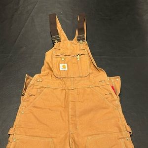 Carhartt men’s loose fit firm duck insulated bib overall